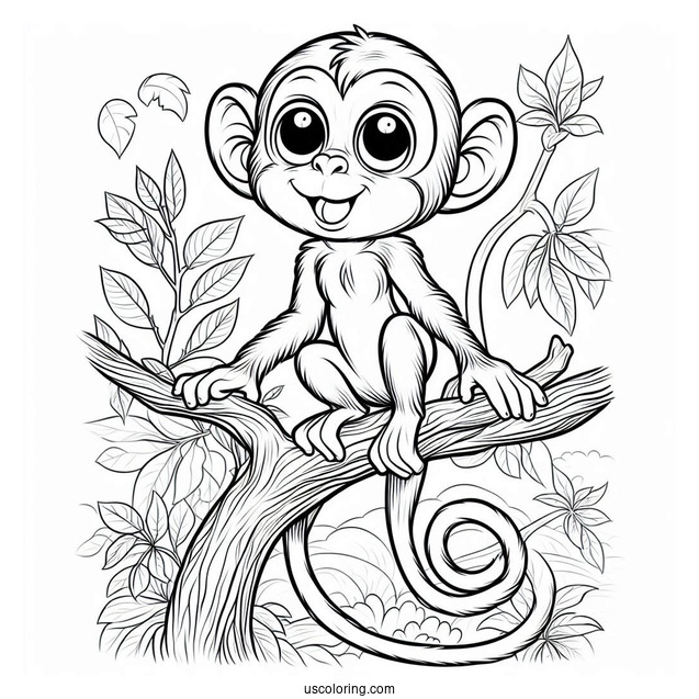 Funny Monkey From Jungle Book Coloring Page Of For Kids