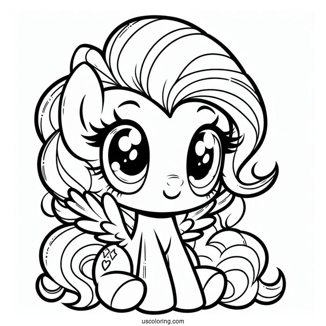 Chibi Kawaii Equestria Girls Pinkie Pie Coloring Page For Kids