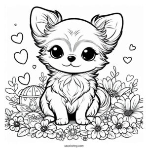 Cute Baby Chihuahua Coloring Page For Preschoolers