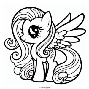 Simple Outline of Fluttershy to Color