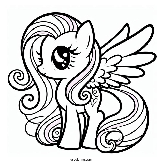 Simple Outline of Fluttershy to Color