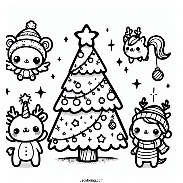 Kawaii Style Christmas Tree With Decorations