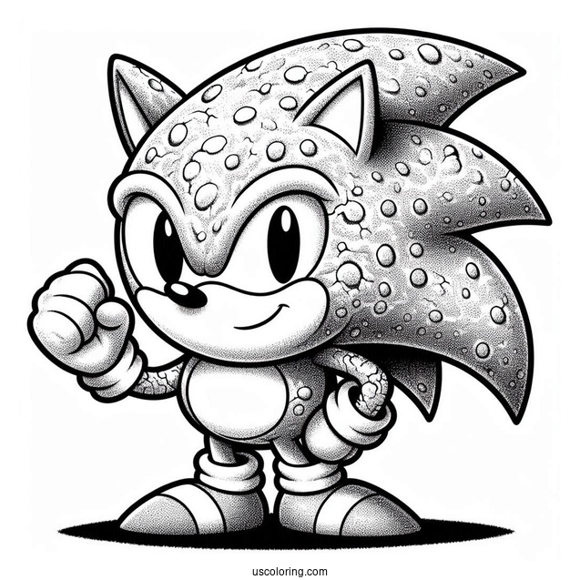Super Sonic Coloring Page With Textured Skin