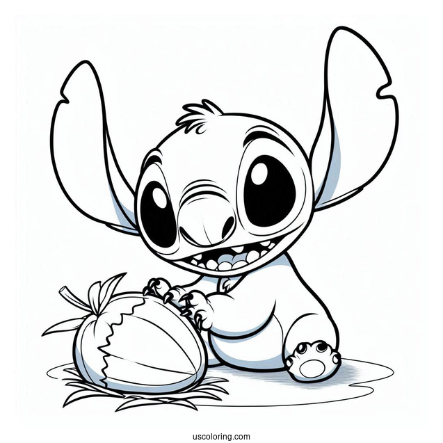 Lilo & Stitch Coloring Page Of Experiment 221 Sparky