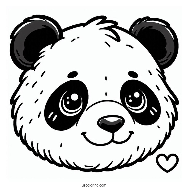 Outline Of Panda Head To Color
