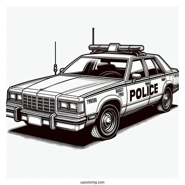 1980s Style Patrol Car To Color