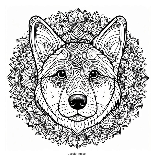 Intricate Dog Face Mandala