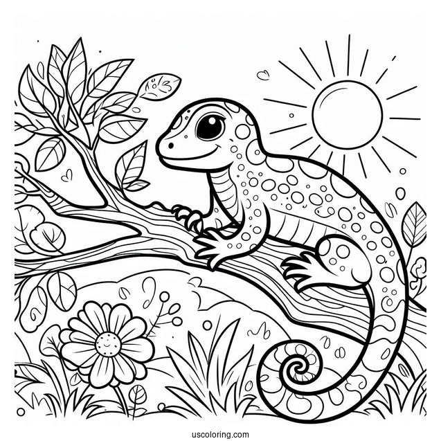 Lizard Coloring Page For Preschoolers