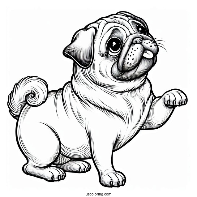 Pug Dog Begging For a Treat