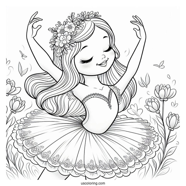 Happy Ballerina Dancing During a Performance