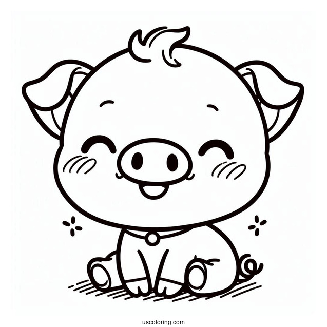 Piglet Coloring Page Smiling Face For Kids