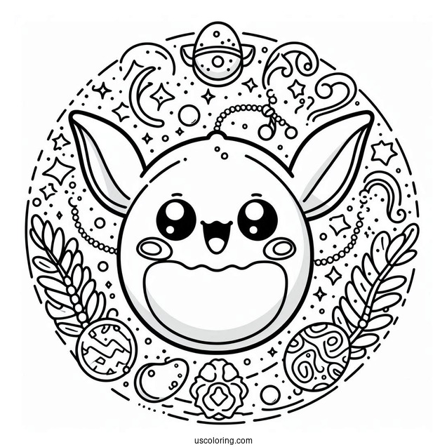 Tamagotchi Coloring Page Of Nike Tamagotchi For Preschoolers