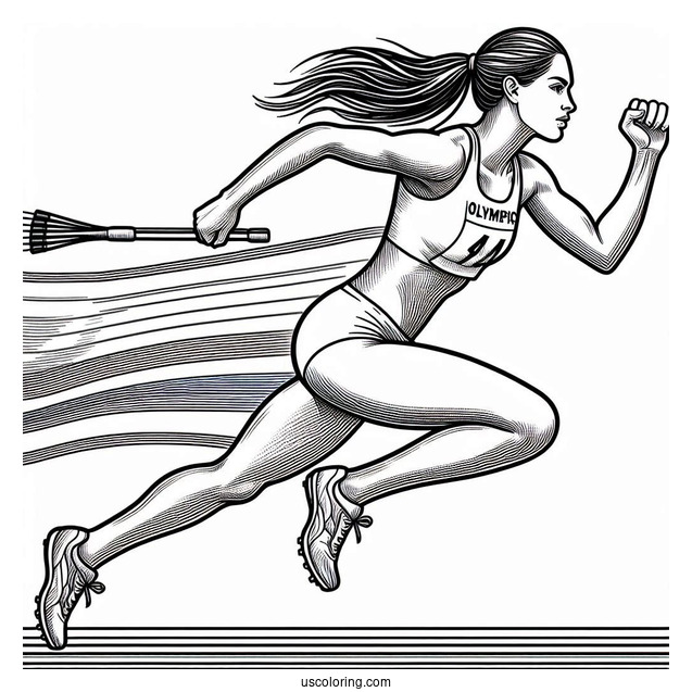 Olympics Coloring Page Of Track And Field Woman Runners