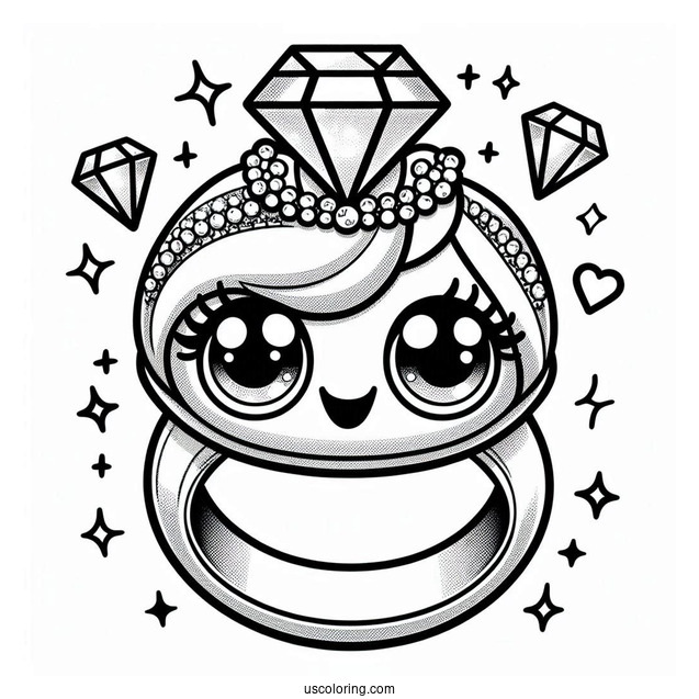 Roxy Ring Shopkins With Diamonds Coloring In