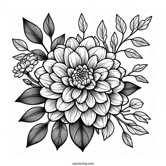 Flower Coloring Pages Of Linda s Baby Dahlia