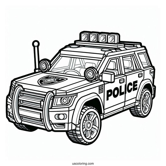 Lego Police Car Coloring Page