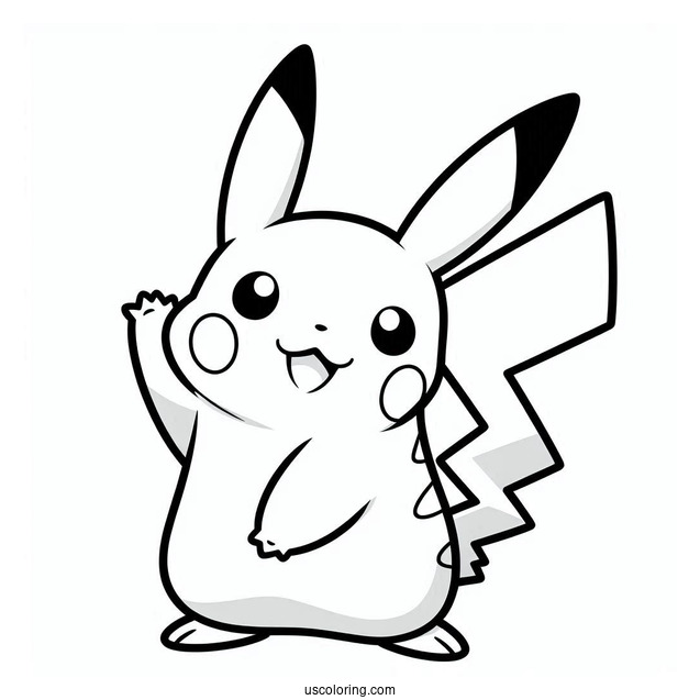 Easy Pikachu Coloring Page For Preschoolers