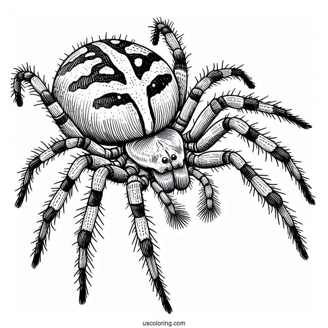 European Garden Spider Coloring Page