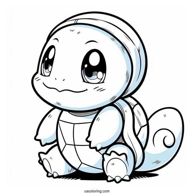 Baby Squirtle Coloring Page In Blastoise Costume