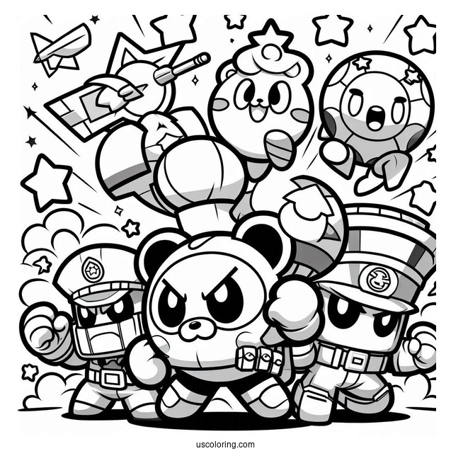Full Page Brawl Stars Coloring Page Poster