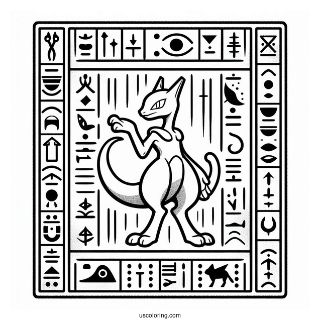 Ancient Mewtwo hieroglyphs Pokemon Card