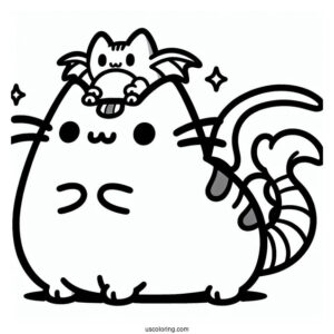Pusheen Charizard Pokemon Coloring Sheet