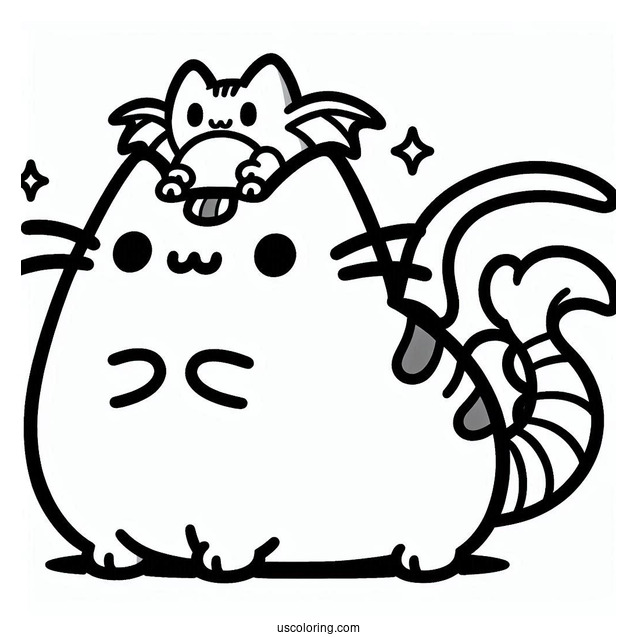 Pusheen Charizard Pokemon Coloring Sheet
