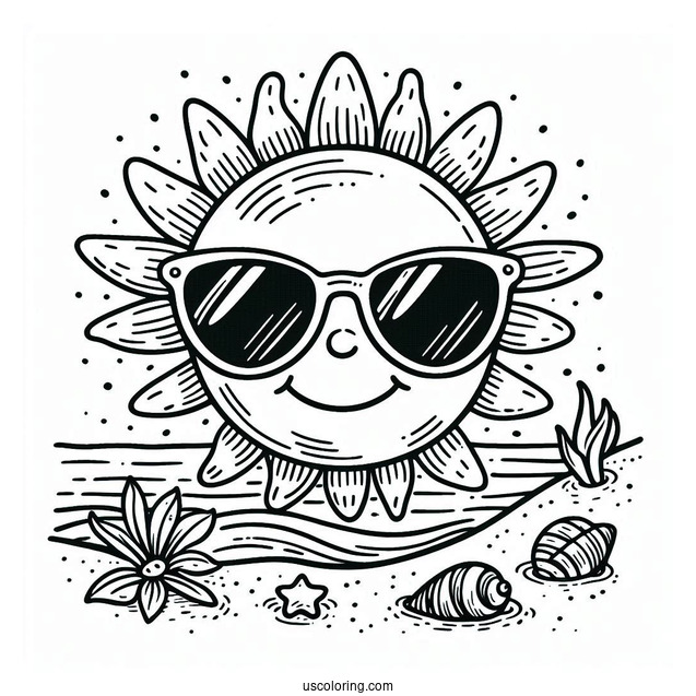 Sun Wearing Sunglasses At The Beach