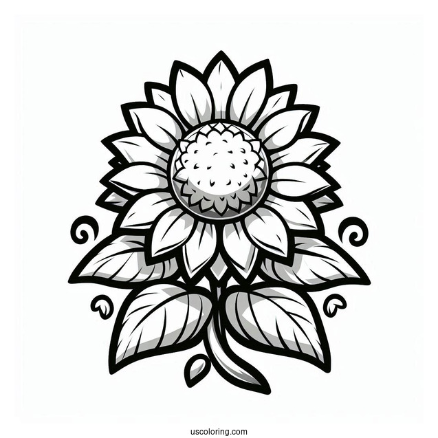 Coloring Page Of Sunflower From Plants Vs Zombies