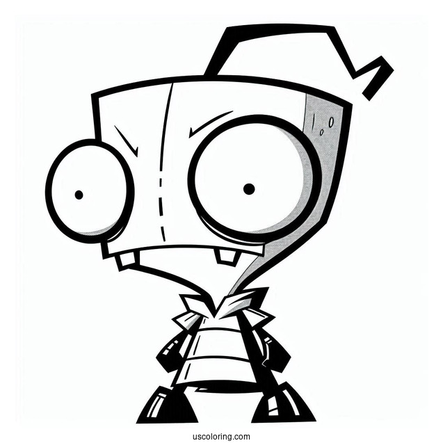 Nickelodeon Coloring Page Of Detailed Invader Zim