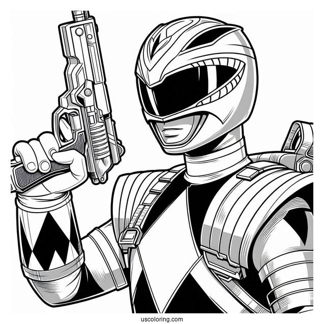 Power Ranger Holding Large Gun