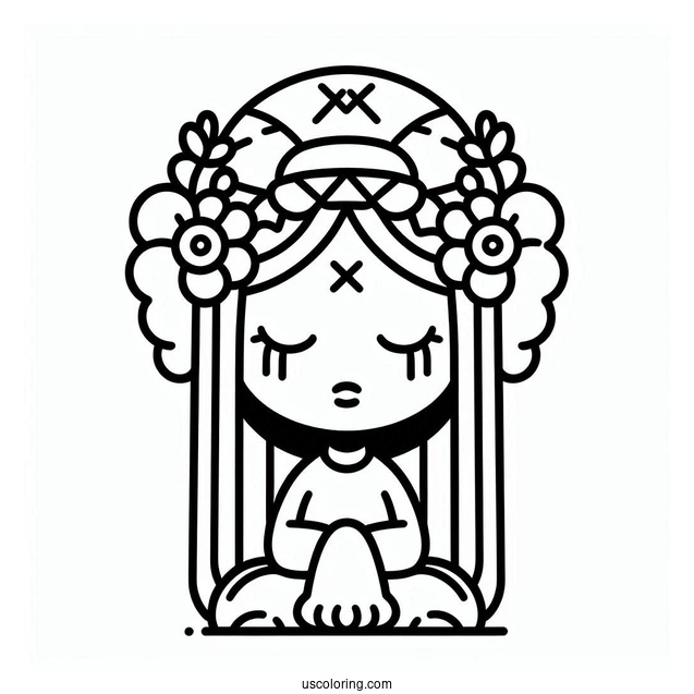 KAWS Coloring Page Companion Outline For Kids