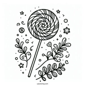 Simple Outline Of a Candy Lollipop