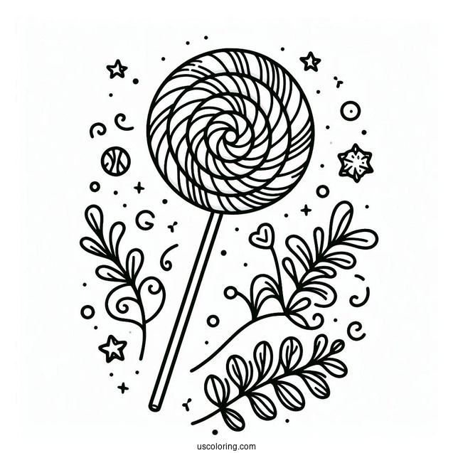 Simple Outline Of a Candy Lollipop