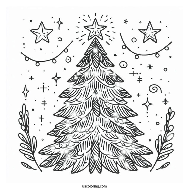 Christmas Tree With Large Star Light