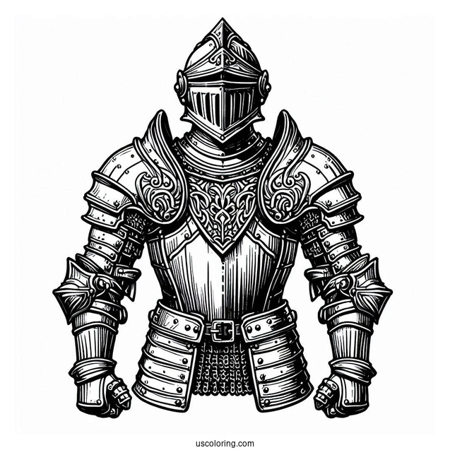Knight Upper Body Armor Coloring In