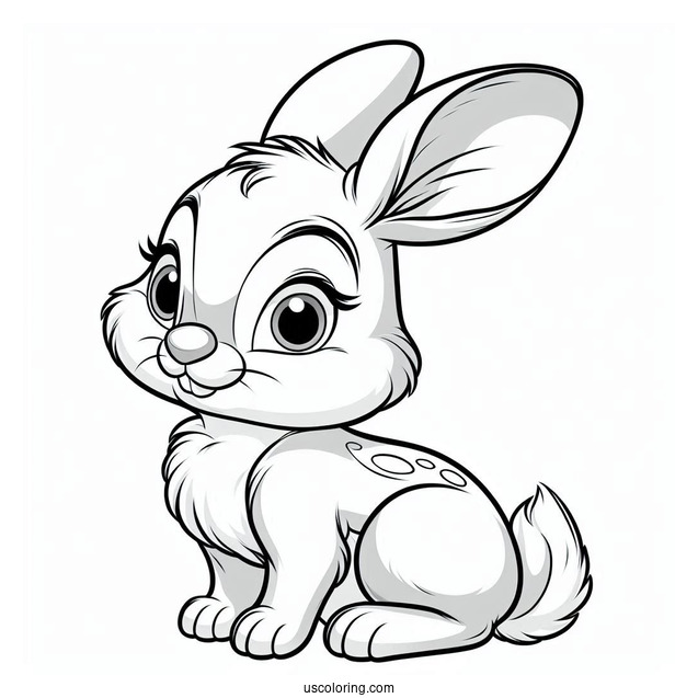 Thumper Rabbit From Bambi Coloring Page