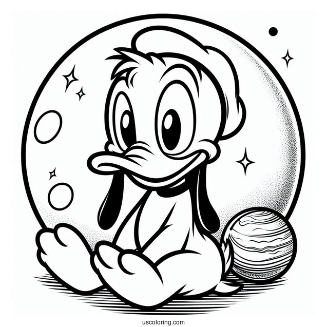 Baby Pluto Coloring Page With Baby Donald Duck