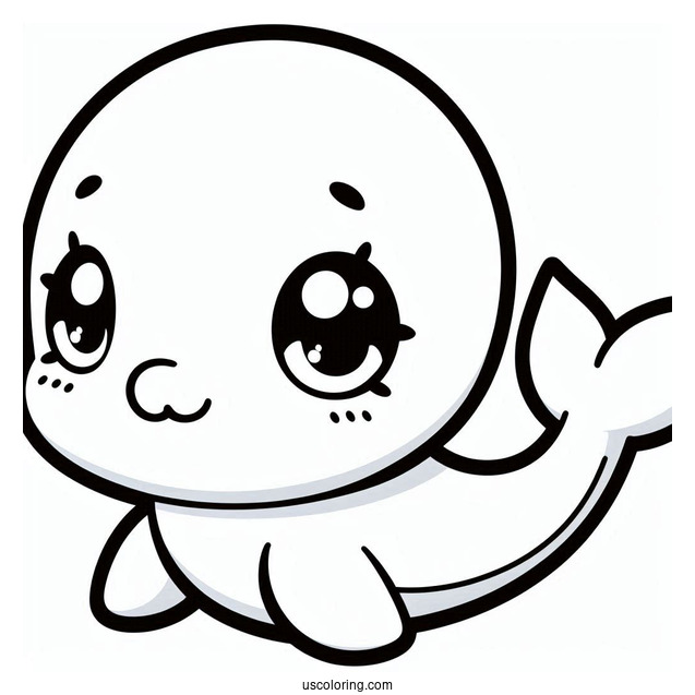 Cute Kawaii Dolphin To Color