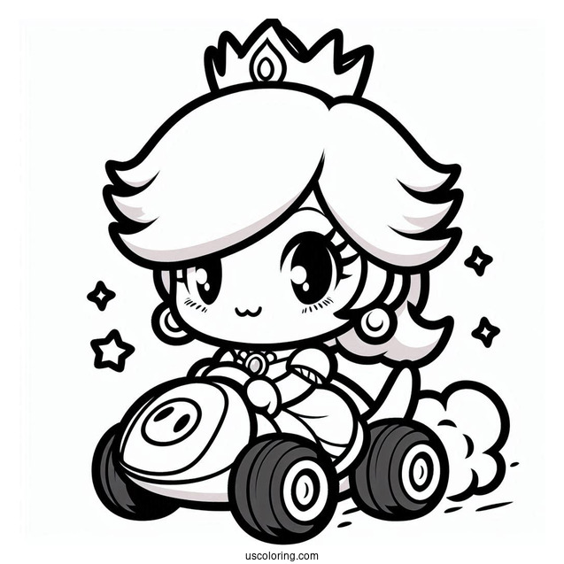 Baby Princess Rosalina In Mario Kart Coloring Sheet