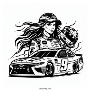 NASCAR Coloring Page Racing Cars For Kids