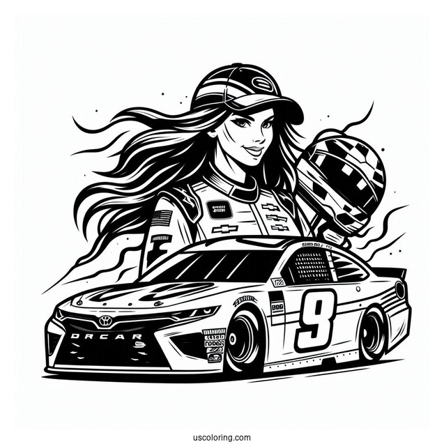 NASCAR Coloring Page Racing Cars For Kids