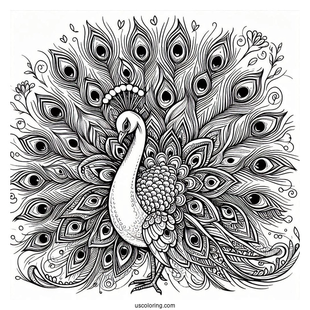 Peacock Flaring It Feathers In The Sun