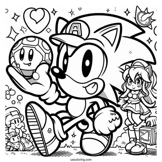 Super Sonic And Mario To Color