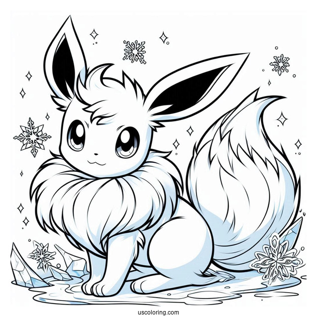 Glaceon Eevee On Ice To Color
