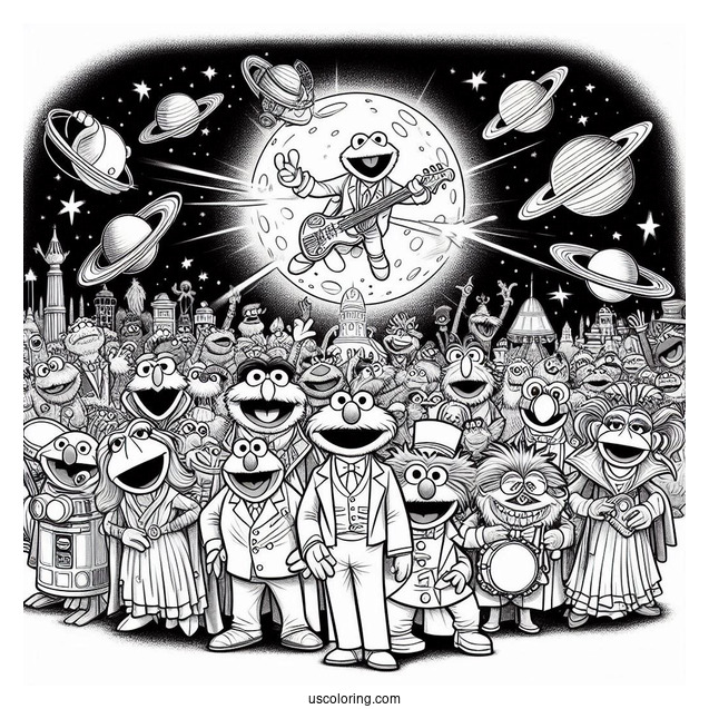 Muppets Coloring Page Of From Space Poster