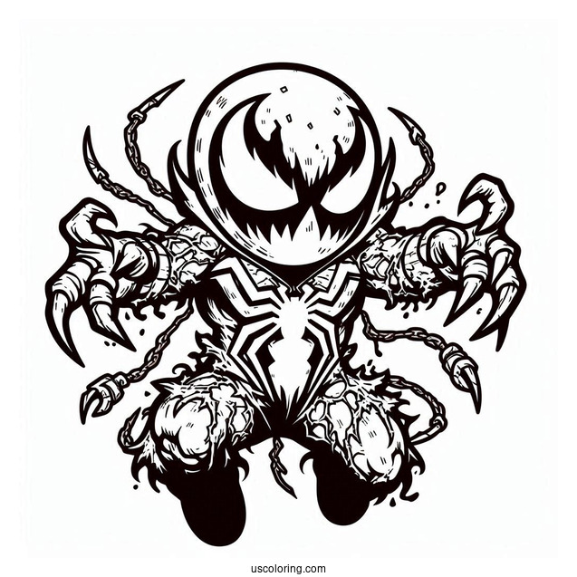 Easy Chibi Carnage Coloring Page For Kids
