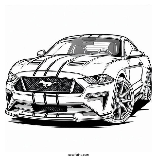 Ford Mustang Coloring Page For Kids