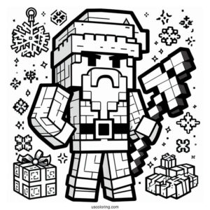 Bad Minecraft Christmas Santa Coloring