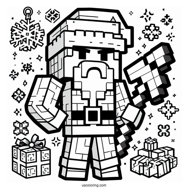 Bad Minecraft Christmas Santa Coloring